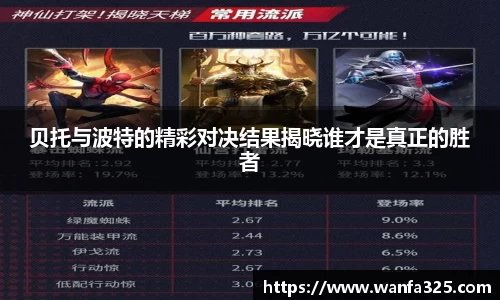 贝托与波特的精彩对决结果揭晓谁才是真正的胜者