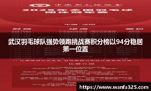 武汉羽毛球队强势领跑挑战赛积分榜以94分稳居第一位置