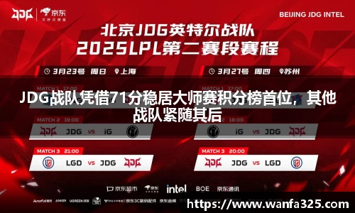 JDG战队凭借71分稳居大师赛积分榜首位，其他战队紧随其后